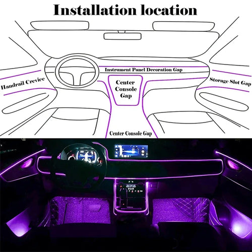 Neon Glow Car Interior Lights